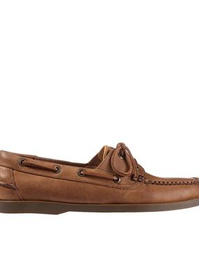 L.L. Bean Men’s Casco Bay Brown Genuine Leather Boat Shoes, Size 8,5